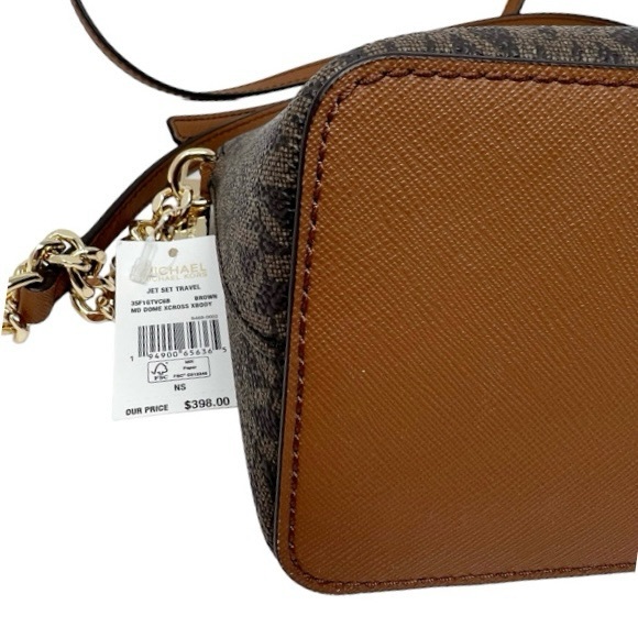 NEW Michael KORS Jet Set Medium Logo Dome Satchel Crossbody - Picture 7 of 15